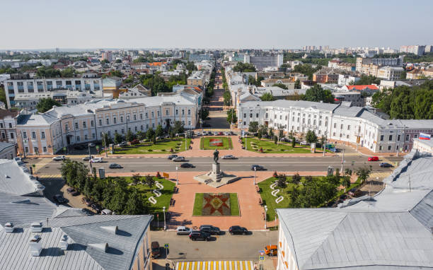 Вид сверху на центральную площадь Костромы